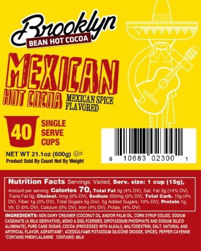 Brooklyn Beans Flavored Hot Chocolate Pods, for 2.0 Keurig, Mexican Cocoa, 40 Count Perspective: top