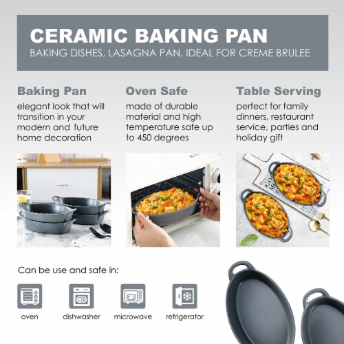 Bruntmor 8 x5  White Oval Porcelain Ceramic Pie Pan Set of 4 Perspective: top