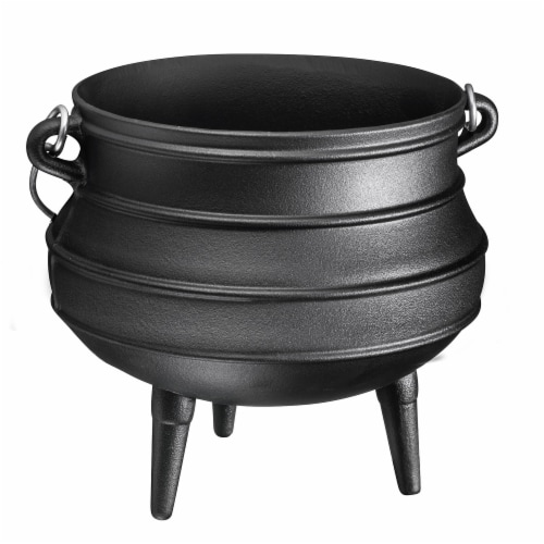 Bruntmor 10 Quarts Pre-Seasoned Cauldron Cast Iron Potjie Pot Perspective: top