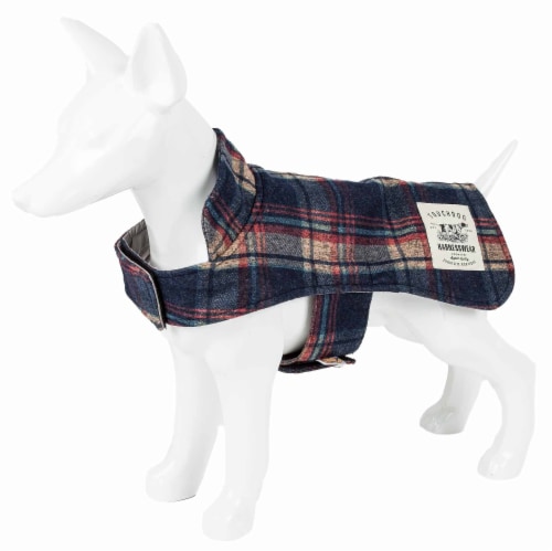 Touchdog 2-In-1 Tartan Plaided Dog Jacket With Matching Reversible Dog Mat Perspective: top