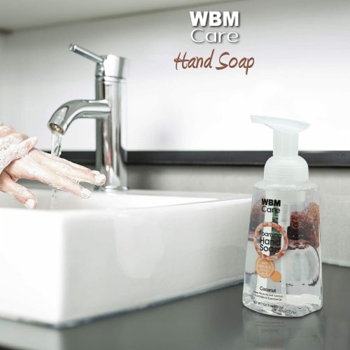 WBM Care Foaming Hand Soap, Liquid Soap with Natural Coconut Extracts-Pack of 3/10.4 Oz Each Perspective: top