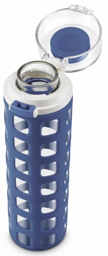 Ello Syndicate Glass Water Bottle - Bold Blue Perspective: top
