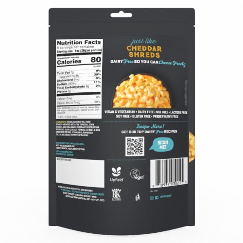 Violife Just Like Cheddar Shreds Shredded Cheese, Dairy-Free Vegan Perspective: top