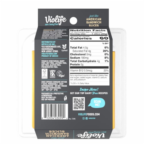 Violife Just like American Cheese Slices, Dairy-Free Vegan Perspective: top