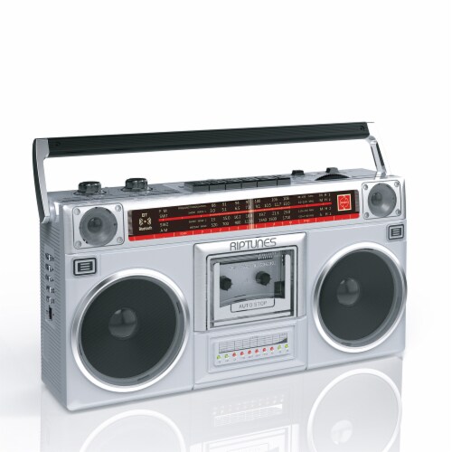 Riptunes Retro Boombox Cassette Player and Recorder, AM/FM/SW1/SW2 Band Radio  Radio with Blueooth 