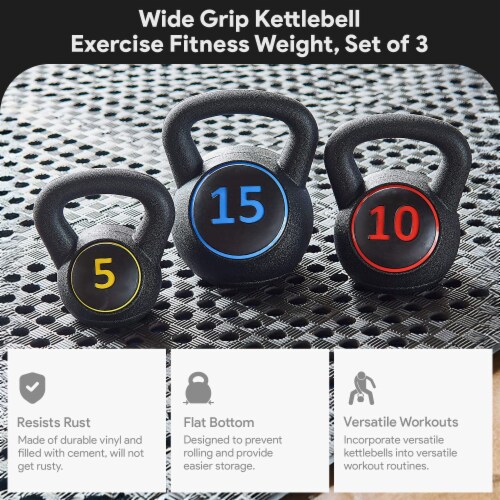 BalanceFrom Wide Grip Kettlebell Fitness Exercise Weights, 5, 10, and 15  Pounds, 1 Piece - Harris Teeter