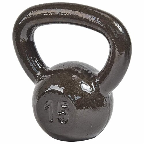Everyday Essentials 15 Lb Full Body Exercise Strength Training Kettlebell Weight Perspective: top