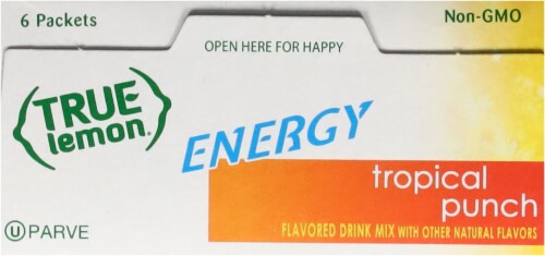 True Lemon® Energy Tropical Punch Drink Mix Packets Perspective: top