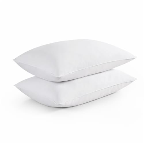 2 Pack Goose Feather Pillow Queen Perspective: top