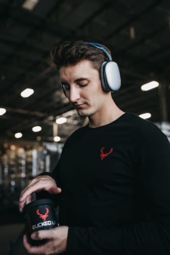 Bucked Up® Pre-Workout Blood Raz Dietary Supplement Perspective: top