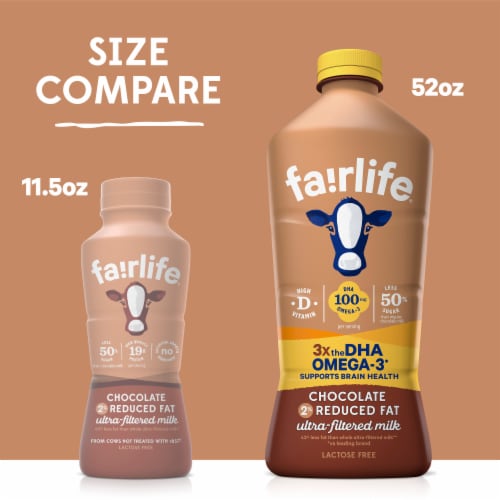 Fairlife Reduced Fat Chocolate Lactose Free & High-Protein With Dha Omega3 Ultra-Filtered Milk Perspective: top