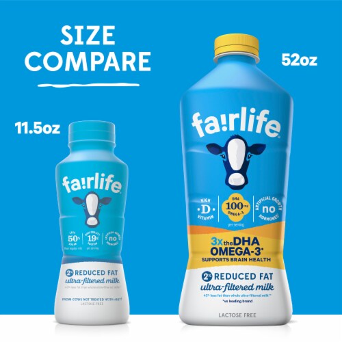 Fairlife 2% Reduced Fat Lactose Free & High-Protein With Dha Omega3 Ultra-Filtered Milk Perspective: top