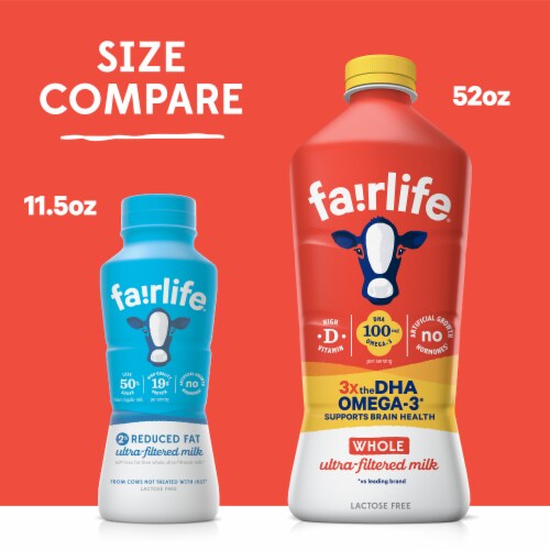 Fairlife Whole Lactose Free & High-Protein With Dha Omega3 Ultra-Filtered Milk Perspective: top