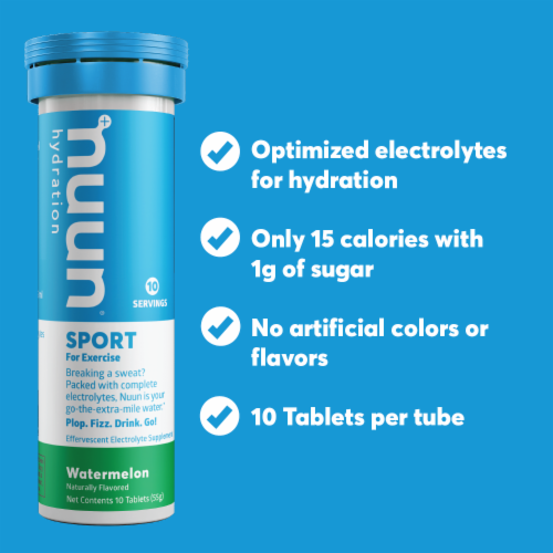 Nuun Hydration Sport Watermelon Effervescent Electrolyte Tablets Perspective: top