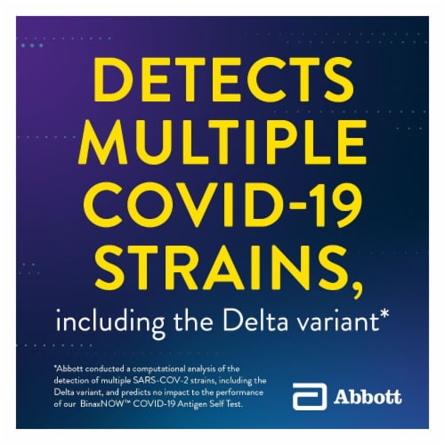 Abbott BinaxNOW COVID-19 Antigen Self Test Kit (Limit 1 Per Order) Perspective: top