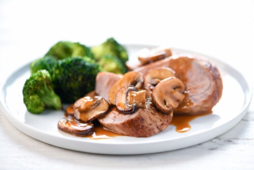 Home Chef Meal Kit Pork Tenderloin Marsala With Roasted Broccoli Perspective: top