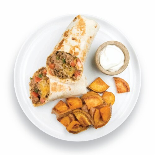 Home Chef Complete Meal Kit Cuban Steak Burrito Perspective: top
