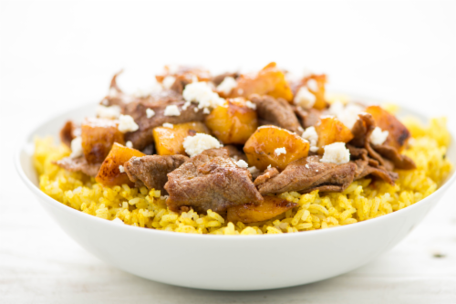 Home Chef Express Caribbean Steak & Plantain Bowl Perspective: top