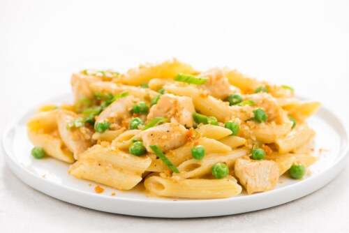 Home Chef Meal Kit Cheddar Chicken Mac & Cheese with Green Onions Perspective: top