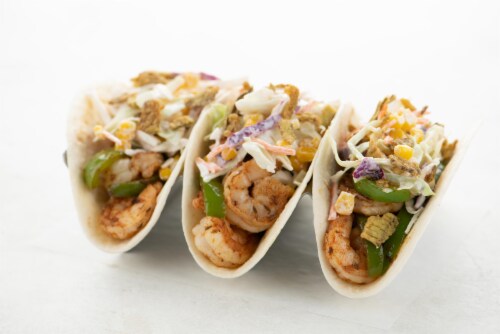 Home Chef Meal Kit Cajun Shrimp Tacos With Creamy Corn Slaw Perspective: top