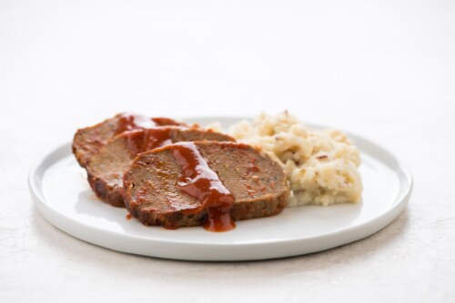 Home Chef Heat and Eat Homestyle Meatloaf With Redskin Mashed Potatoes Perspective: top