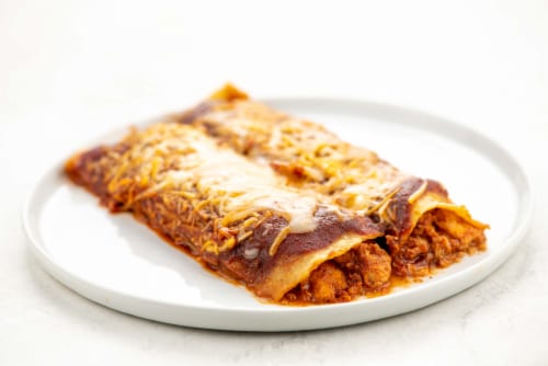 Home Chef Heat and Eat Red Chicken Enchilada Perspective: top