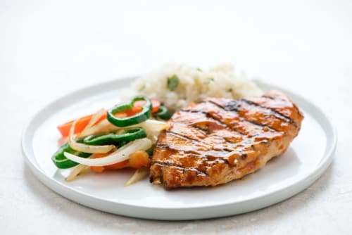 Home Chef Heat & Eat Chicken Asada with Cilantro Lime Rice Perspective: top