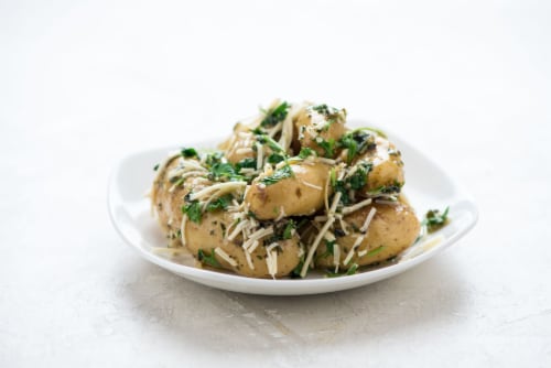 Home Chef Heat & Eat Roasted Fingerling Potatoes with Cheese and Herbs Perspective: top