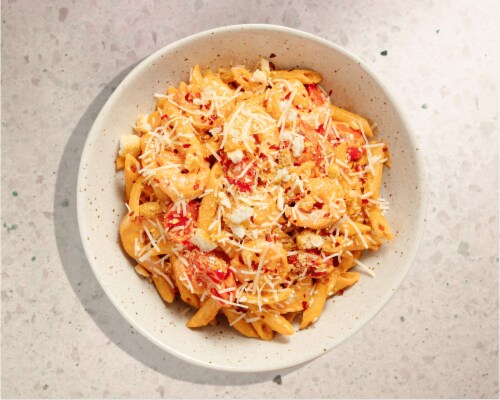 Home Chef Oven Kit Creamy Shrimp Diavolo Penne Bake Perspective: top