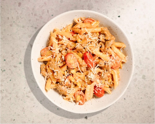 Home Chef® Oven Kit Italian Sausage Penne with Sun-Dried Tomato Cream and Sweet Corn Perspective: top