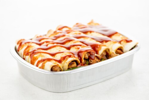Home Chef Oven Kit Pork Enchiladas with Oaxacan Cheese Perspective: top