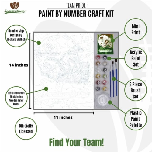 Sporticulture™ NFL Atlanta Falcons Team Pride Paint by Number Craft Kit Perspective: top