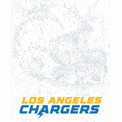 Sporticulture™ NFL Los Angeles Chargers Team Pride Paint by Number Craft Kit Perspective: top