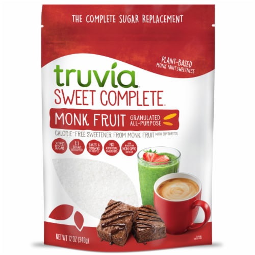 Truvia Sweet Complete Calorie-Free Sweetener from the Monk Fruit, 12 oz Bag Perspective: top