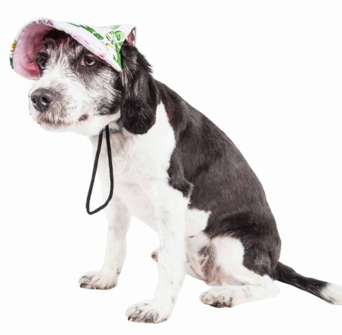Pet Life Botanic Bark Floral Uv Protectant Adjustable Fashion Dog Hat Cap Perspective: top