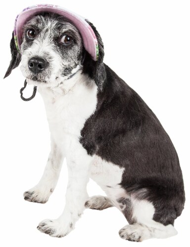 Pet Life Botanic Bark Floral Uv Protectant Adjustable Fashion Canopy Brimmed Dog Hat Cap Perspective: top