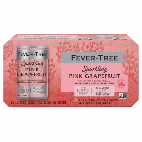 Fever-Tree Sparkling Pink Grapefruit Soda Cans Perspective: top
