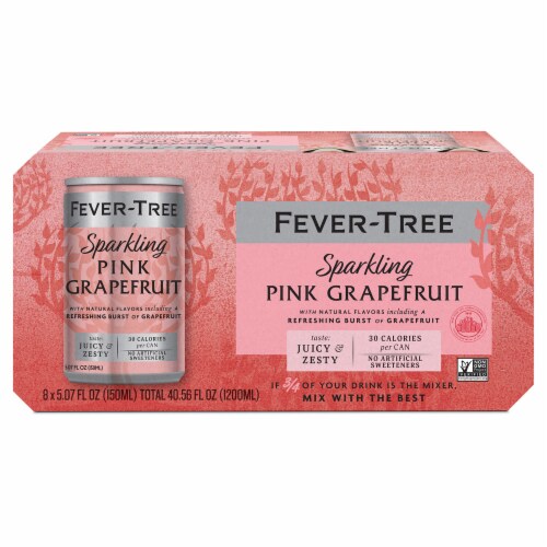 Fever-Tree Sparkling Pink Grapefruit Soda Cans Perspective: top