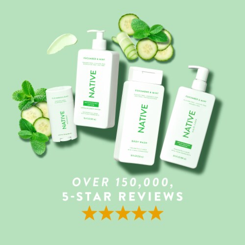 Native Cucumber & Mint Body Wash 18oz Perspective: top