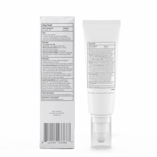 Native Mineral Face Sunscreen Unscented with SPF 30 Perspective: top