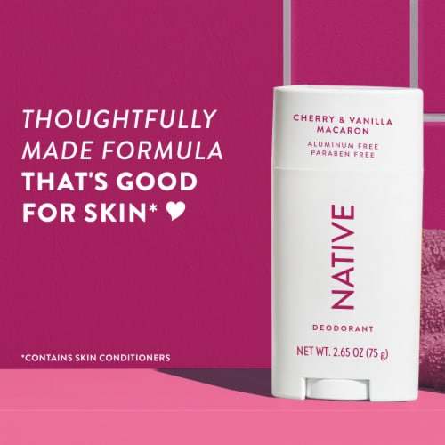 Native Deodorant, Cherry & Vanilla Macaron, Aluminum Free, for Women and Men Perspective: top