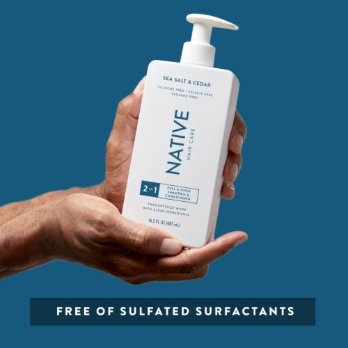 Native 2 in 1 Shampoo and Conditioner with Sea Salt and Cedar, Sulfate Free for Men and Women Perspective: top