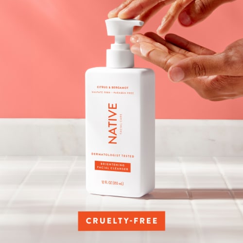 Native Face Wash Brightening Citrus and Bergamot Facial Cleanser with Vitamin C Perspective: top