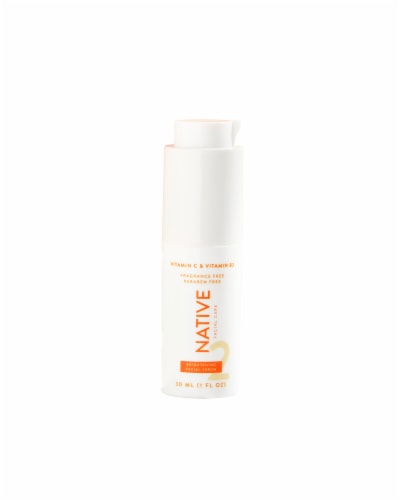 Native Brightening Vitamin C and Niacinamide Fragrance Free Facial Serum Perspective: top