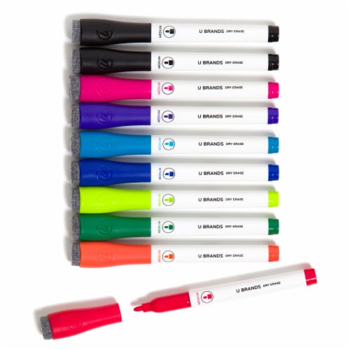 U Brands® Medium Point Dry Erase Markers Perspective: top