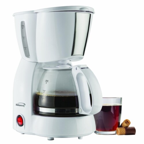 Brentwood White 4 Cup Coffee Maker Perspective: top