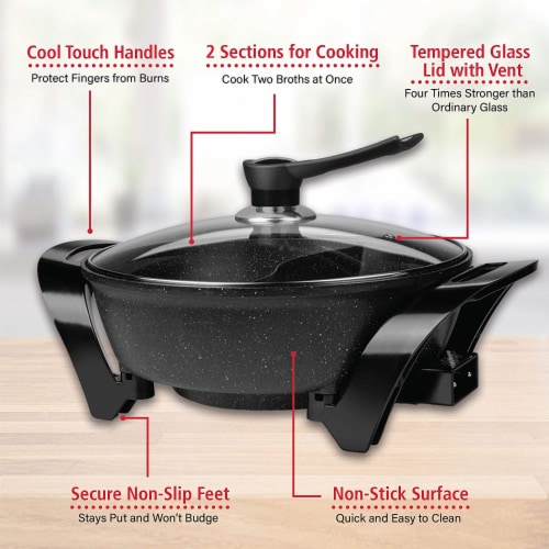 Brentwood SK 72BK Electric 6 Quart Nonstick Japanese Shabu Shabu Hot Pot Black 1 Piece Pick n Save