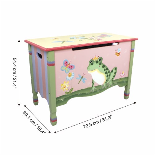 Fantasy Fields Magic Garden Kids Wooden Toy Storage Chest, Multicolor W-7479A Perspective: top