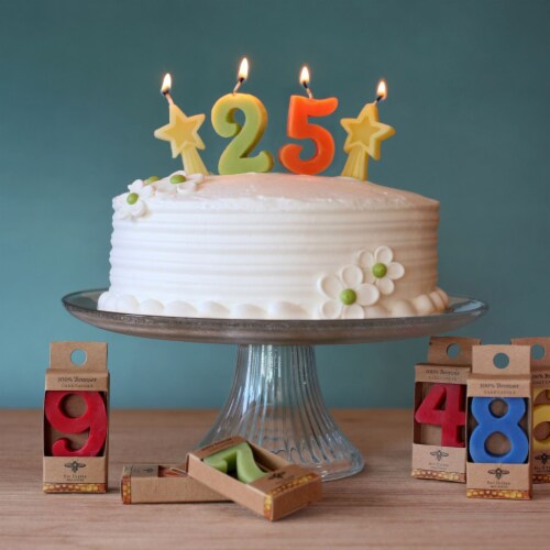 Birthday Number Cake Candles Perspective: top
