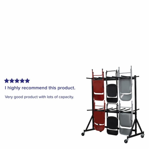 Flash Furniture Hanging Folding Chair Truck Black NGFCDOLLY Perspective: top